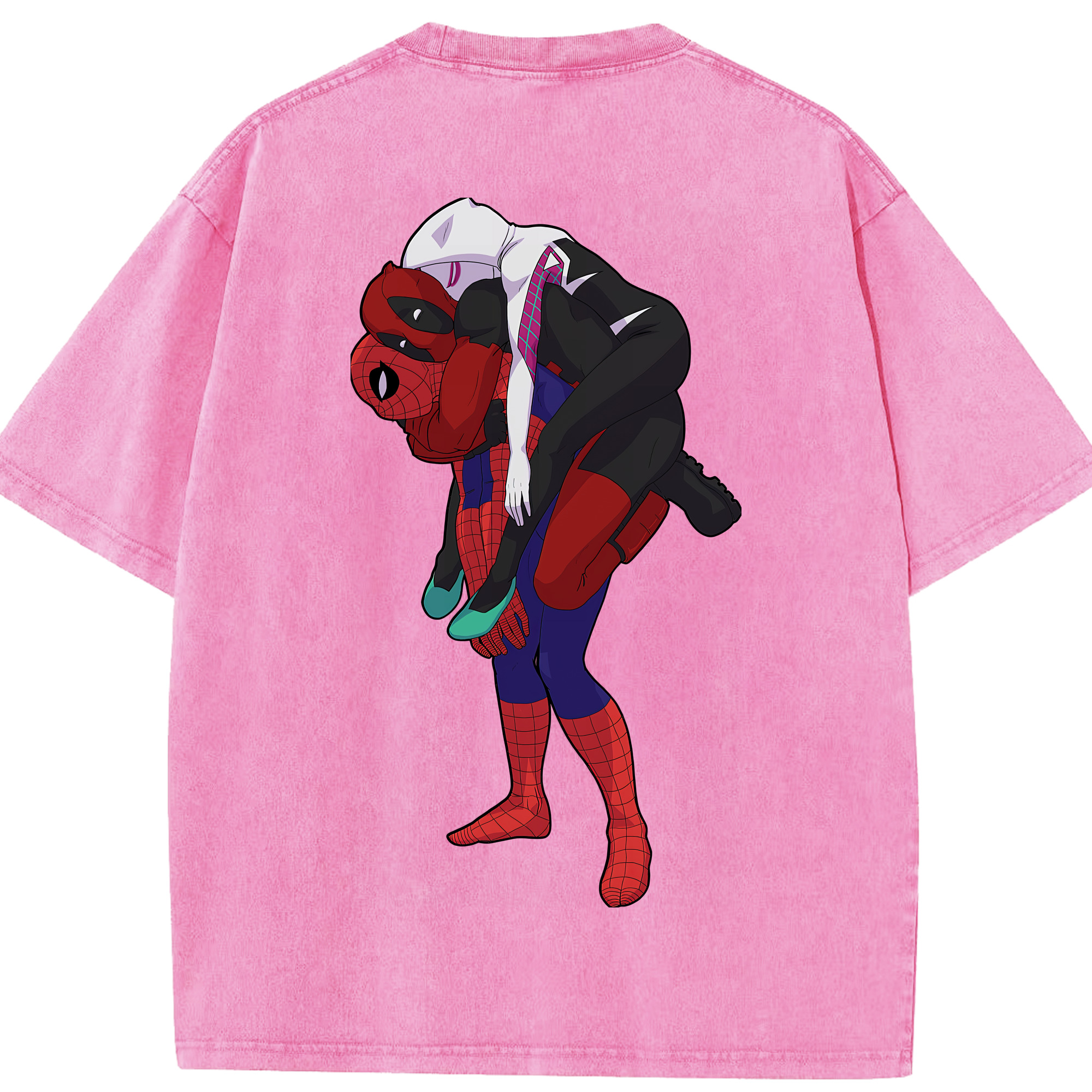 （画像用） Deadpool デッドプール 綿100% ヴィンテージ風 半袖Tシャツ（背面プリント）